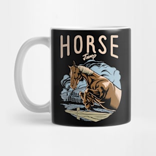 horse jump illustration Mug